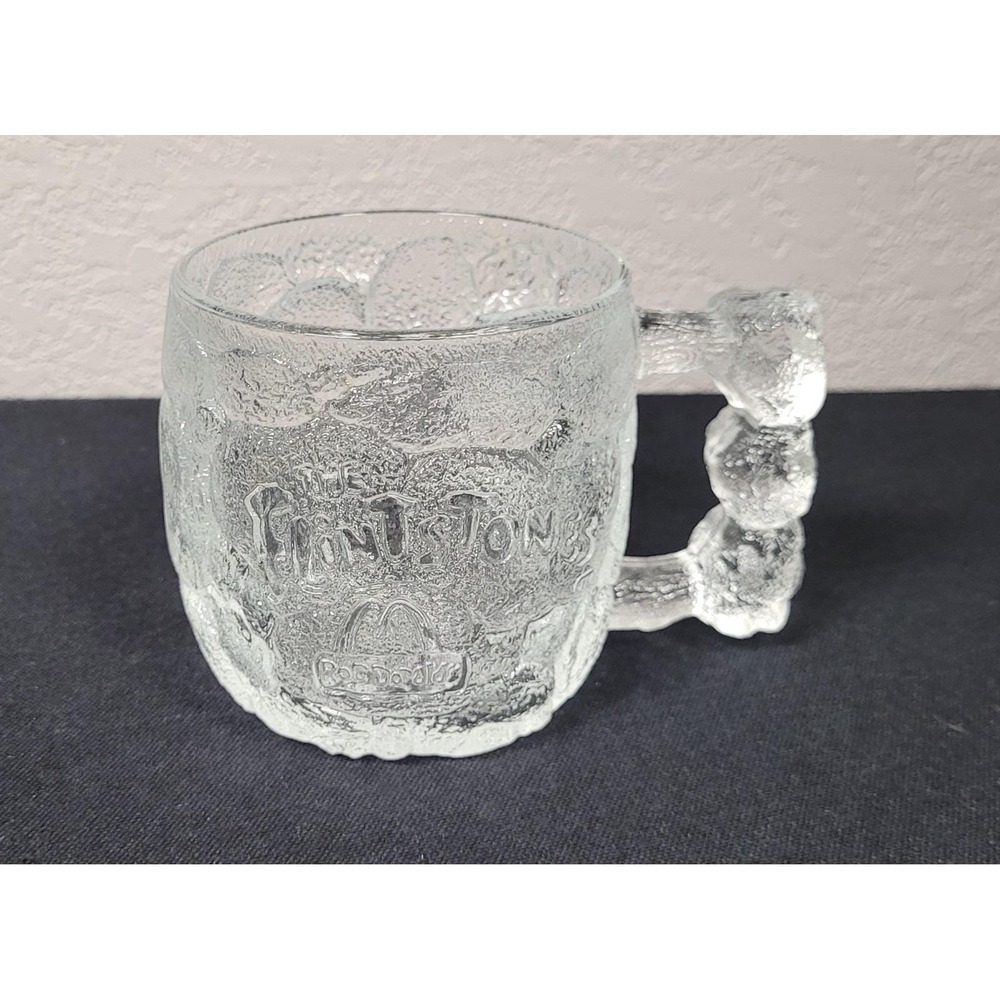 Vintage 1993 McDonald's "The Flintstones" Rocky Road Promotional Glass Mug